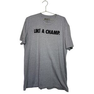 Steel Supplements Like A‎ Champ Graphic T-Shirt Mens XL Grey Fitness Gym Tee